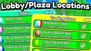 ALL LOBBY / PLAZA BEACH BALL LOCATIONS!! (Toilet Tower Defense)