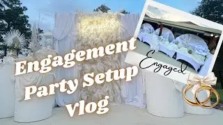 Backyard Engagement Party | Set up with Us | Event Planner Vlog