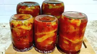 Tsitsak pepper in tomato sauce🍅A delicious snack for the winter.Olga's recipes.