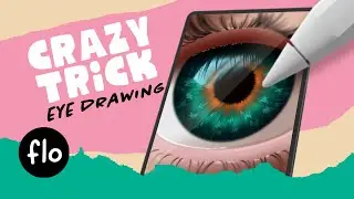 Crazy Eye Drawing Trick in PROCREATE for Beginners #Shorts