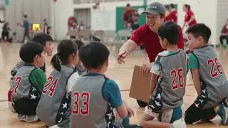 Lewison's very first basketball game with church friends (i9 Sports)