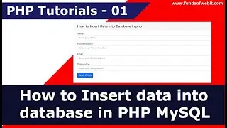 How to insert data into database in PHP MySQL | PHP Tutorials 1