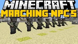 Minecraft: CUSTOM NPC MOD (How To Make NPCs March in Military Formation) Mod Showcase