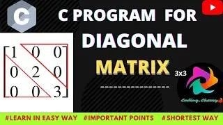 diagonal matrix program in c // c program for diagonal matrix //c program for diagonal sum 