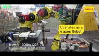 The ideal solution for narrow spaces: NEW 7-axes FANUC ROBOT R1000iA/120F-7B