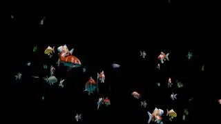 Animated Fish Swimming on Black Background