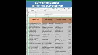 Excel Trick to Copy entire work sheet with this easy method #excelshorts