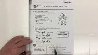 Sentence Fluency worksheet Lesson 1