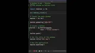 Python Tkinter Window Close button #pythontricks #programming
