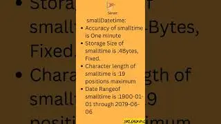 Difference Between DateTime and SmallDateTime in SQL Server | SQL Interview Shorts