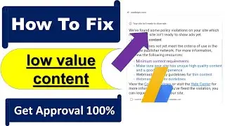 low value content | How to Fix low value content in Adsense | low value content