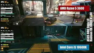 Cyberpunk 2077, 4K Ultra ASUS RX 6800 XT: Intel Core i5 10600K vs AMD Ryzen 5 3600