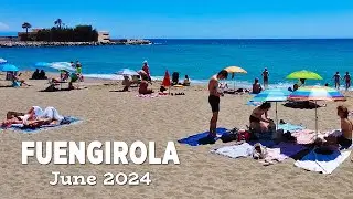 Fuengirola Beach Promenade Walk Malaga Costa del Sol Spain June 2024 [4K]