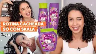 TESTEI O SKALA FRUTÁSTICA DE UVA - ROTINA CAPILAR CACHEADA COMPLETA | JULIANA LOUISE