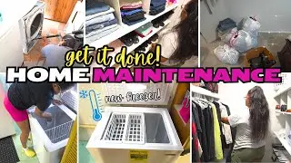 CLEAN WITH ME HOME MAINTENANCE | GET IT DONE! CLOSET DECLUTTER, DRYER CLEAN OUT, NEW FREEZER!