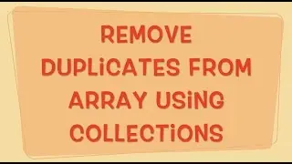 Remove Duplicates from Array using Collections in Java