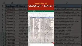 #shorts | VLOOKUP with MATCH in Excel