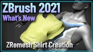 009 ZBrush 2021 ZRemesh Tank Top Cloth Simulation Creation