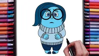 How to Draw Sadness Easy | Inside Out 2 | Step-by-Step Drawing Tutorial
