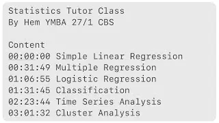 Statistics Tutor Class - Hem YMBA 27/1 CBS