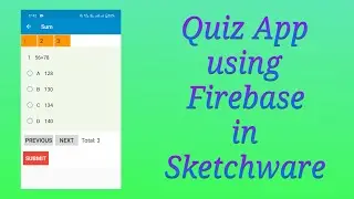 Part 1: A quiz app using Firebase in Sketchware