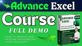 Advance Excel Course Full Demo Video ✅ (with MIS Report & Dashboard Report with Certificate)