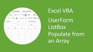 Excel VBA UserForm ListBox Populate from an Array with Transposing it