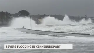 Roads in Kennebunk completely submerged in floodwaters