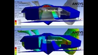 Detonating TNT Under an APC Armored Vehicle With Too Thin Underside, v1 - ANSYS WB Explicit Dynamics