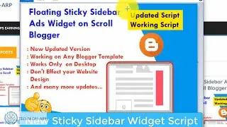 Responsive Sticky Sidebar Ads Widget Script For Blogger | Updated 100% Working Floating Sidebar ads