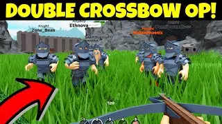 i raided a HACKER WITH DOUBLE CROSSBOW Glitch... (roblox the survival game)