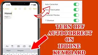 How to turn off autocorrect on an iphone keyboard