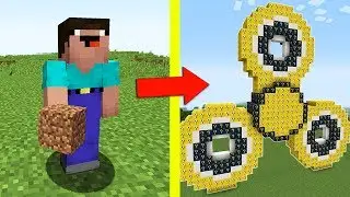 НУБ ПРОТИВ СПИННЕР ИЗ ЛАКИ БЛОКОВ В МАЙНКРАФТ ! КАК СДЕЛАТЬ СПИННЕР В MINECRAFT ! FIDGET SPINNER