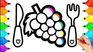 How To Draw GRAPES 🍇🍇🍇🍇 DRAWING Very Easy, Drawing and Colouring Grapes 🍇🍇🍇