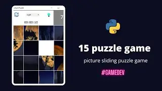 python 15 puzzle game | sliding picture puzzle game using python | 