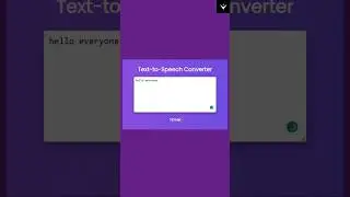 How To Make Text To Voice Converter Using JavaScript | Text To Speech Generator