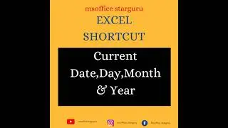 How to use Date Function in Excel? Shortcut to calculate Current Date,Month & Year |#date function.