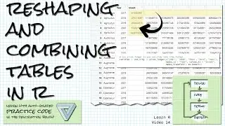 Reshaping with pivots and combining tables with joins in R; Learn R Video 14