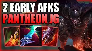 CLUTCHING OUT A WIN WITH PANTHEON JUNGLE AFTER 2 INT AFKS EARLY - Best Build/Runes League of Legends