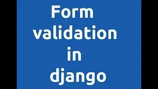 form validation in django