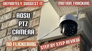 AOSU 2K Security Cameras Outdoor 360°Pan-Tilt | Track Motion | Motion Detection | PTZ 24/7 Recording