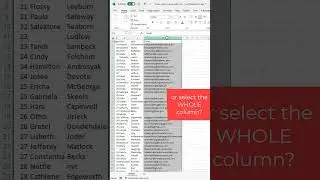 Select Table Column Range with Blank Cells - Excel #Shorts