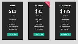 Bootstrap 4 Pricing Table Design |  Responsive Bootstrap 4 Pricing Table