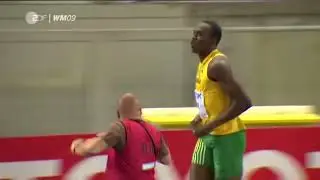 Cameraman running faster than Usain Bolt