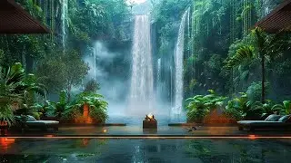 Healing with Waterfall Sound & Bird Singing In Forest Ambience🍃Fall Asleep Instantly w Nature Sounds