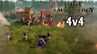 4v4 Atlanteans vs AI Legendary, Infinite Resources - Age of Mythology: Retold BETA Stress Test