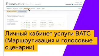 Личный кабинет услуги ВАТС  (Маршрутизация и голосовые сценарии)