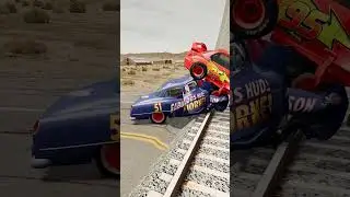 Lightning McQueen Pounced On Flo - BeamNG.Drive