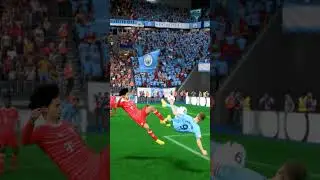 DeBruyne Corner and Haaland Bicycle Kick Goal vs Bayern #fifa23 #mancity #shorts