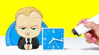 3D РУЧКА БОСС МОЛОКОСОС ЧАСЫ СВОИМИ РУКАМИ | РИСУЮ 3D РУЧКОЙ | 3D SIMO MINI DIY THE BOSS BABY